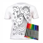 Vyfarbovacie tričko pre deti - Hlava jednorožca (5-6 rokov)