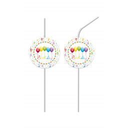 Slamky farebné balóniky 4 ks
