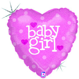 Fóliový balónik Baby girl Srdce ružové