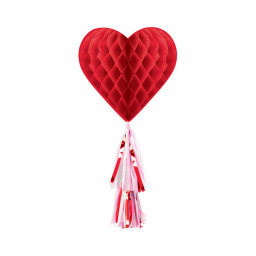 Rozeta červené srdce so strapcom 56 cm 1 ks