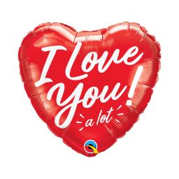 Balónik fóliový I Love You červeno-biele srdce