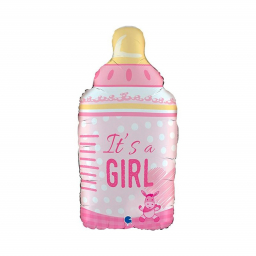 Balónik fóliový It's a girl ružová fľaša