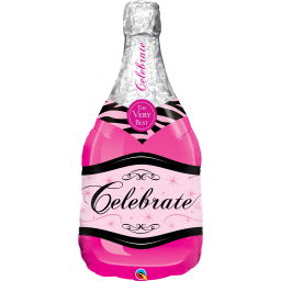 Balónik fóliový Celebrate ružový šampus