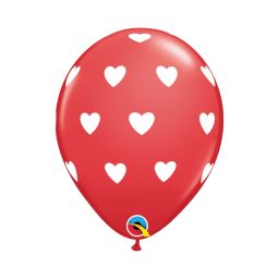 Balóniky latexové Srdiečka červeno-biele 6 ks