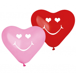 Balóniky latexové červené a ružové srdce 5 ks
