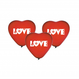 Balóniky latexové Love červené srdce 5 ks