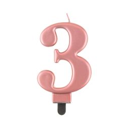 Tortová sviečka rose gold číslo 3