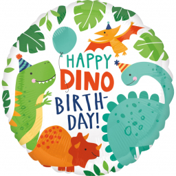 Balónik fóliový Happy Birthday dinosaury