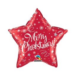 20" Tvar hvězda vánoce červená Merry Christmas