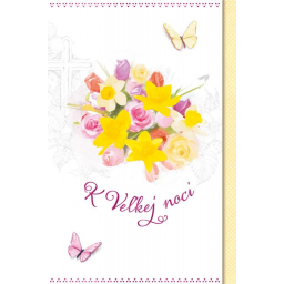 Veľkonočné prianie - Jarné kvety s krížom