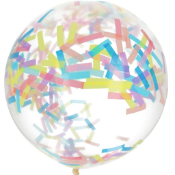 Balónik latexový s konfetami pastelové 1 ks