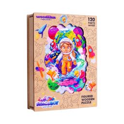 Drevené farebné puzzle - Vesmírny dobrodruh