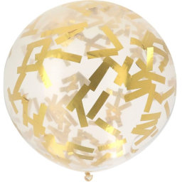 Balónik latexový s konfetami zlaté 1 ks