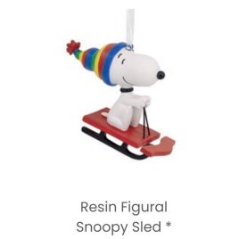 Vianočná ozdoba - Snoopy na saniach