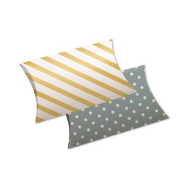 Darčeková krabička vankúšová veľká 2 ks - Bodky a pruhy (15 × 5,5 × 21,5 cm)