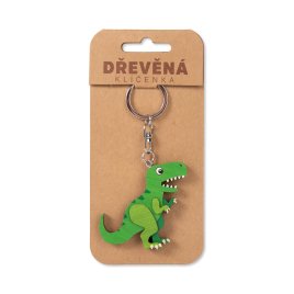 Kľúčenka drevená - T-rex