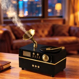 Sonický difuzér s Bluetooth reproduktorom - Gramofón 160 ml