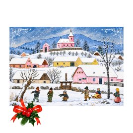 Papierové vianočné prianie - Deti sa hrajú pri rybníku
