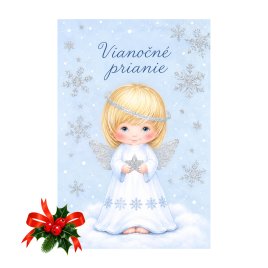 Papierové vianočné prianie - Anjelik s hviezdou