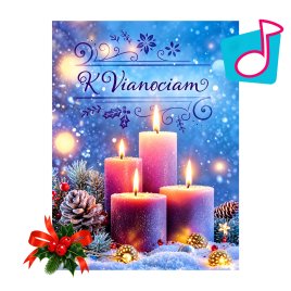 Papierové vianočné hracie prianie - Vianočné sviečky