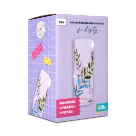 DIY Dekoračná sklenená vázička s listami