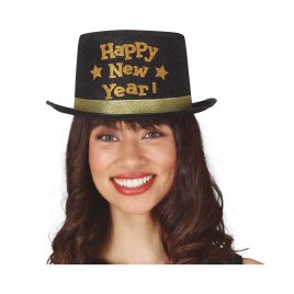 Čierny klobúk Happy New Year