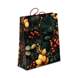 Darčeková taška veľká - Vianočné rastliny (26 × 12,7 × 32,4 cm)
