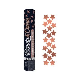 Konfety vystreľovacie 30 cm rosegold hviezdy