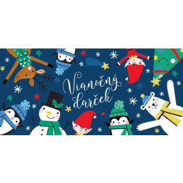 Vianočná obálka na peniaze - Kreslené postavičky