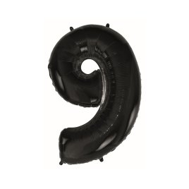 Fóliový balónik čierny číslo 9