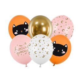 Balóniky latexové Halloween kočka 6 ks