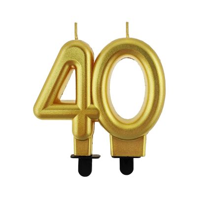 Tortová sviečka zlatá číslo 40                    