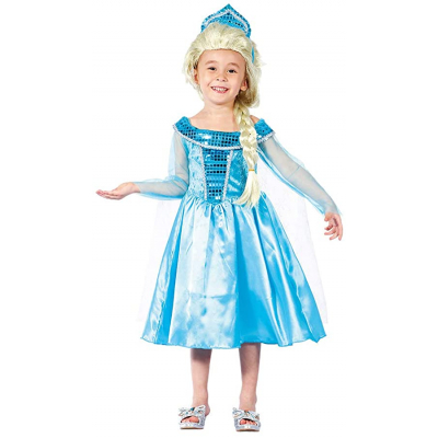 Kostým detský modrá princezná 3-4 roky                    