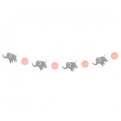 Girlanda It´s a Girl ružový slon 2m                    
