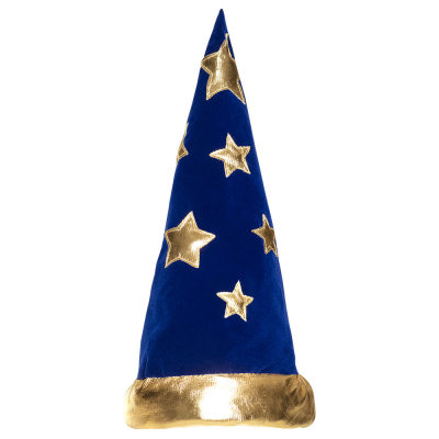                             Klobúk čarodejník modrý s hviezdami                        