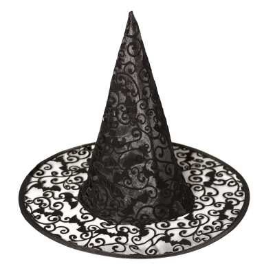                             Klobúk Čarodejnica čierny s ornamentami                        