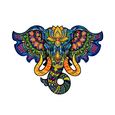                             Drevené puzzle - Posvätný slon                        