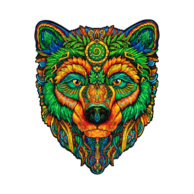                             Drevené farebné puzzle - Múdry medveď                        