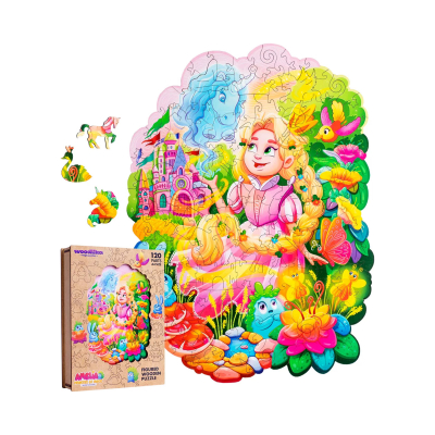                             Drevené farebné puzzle - Amélia Princezná Mágie                        