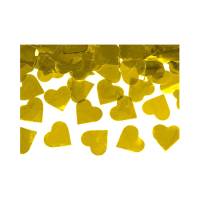 Konfety vystreľovacie zlaté srdcia 60 cm                    