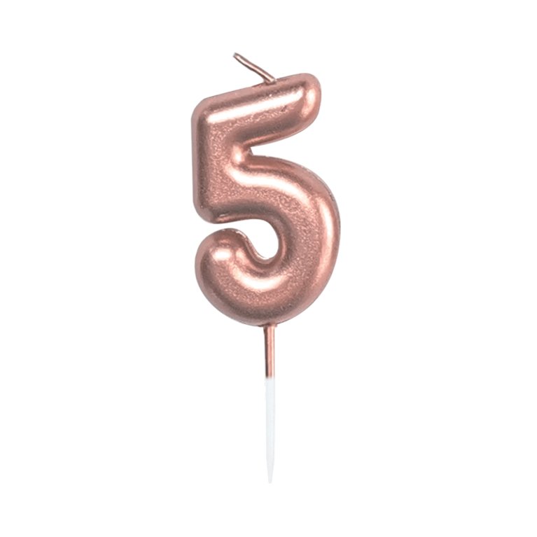 Sviečky tortové rose gold 5 cm čísla                    