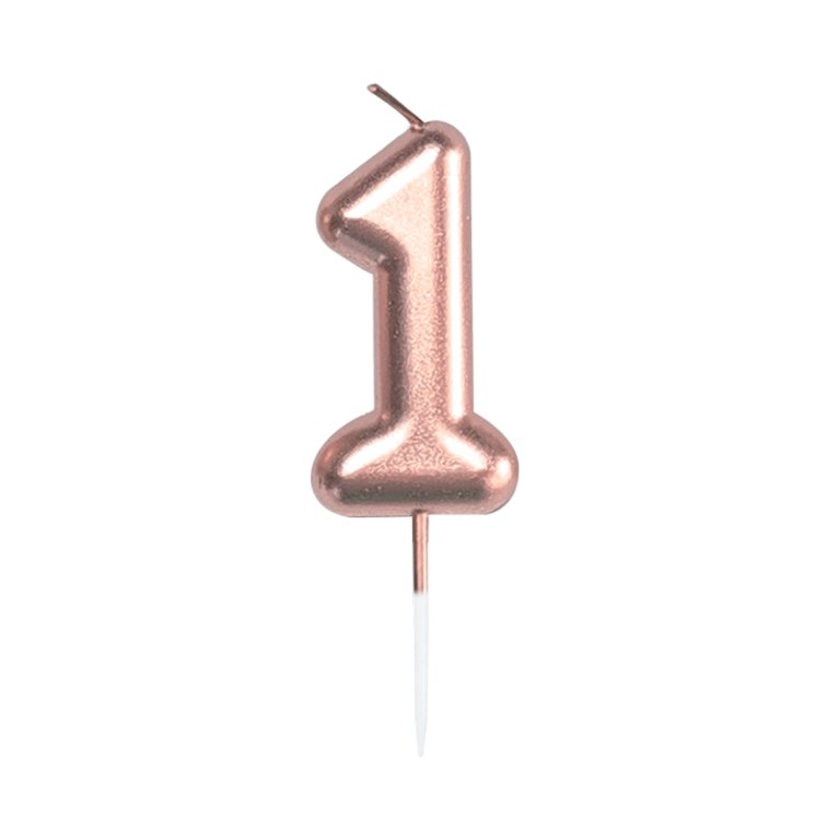 Sviečky tortové rose gold 5 cm čísla                    