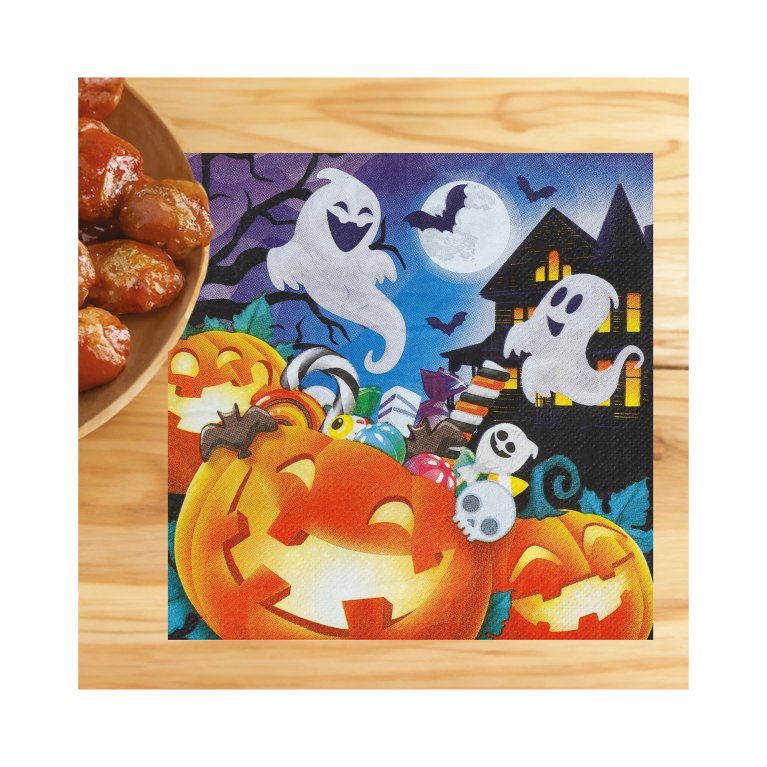                             Obrúsky Halloween tekvice s duchmi 20 ks                        