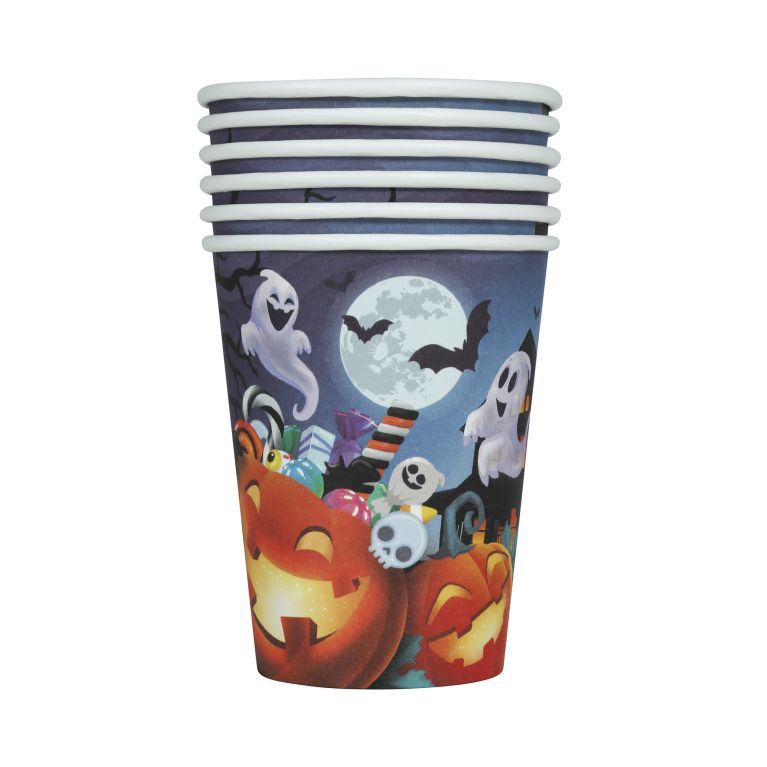                             Kelímky Halloween tekvica s duchmi 6 ks                        