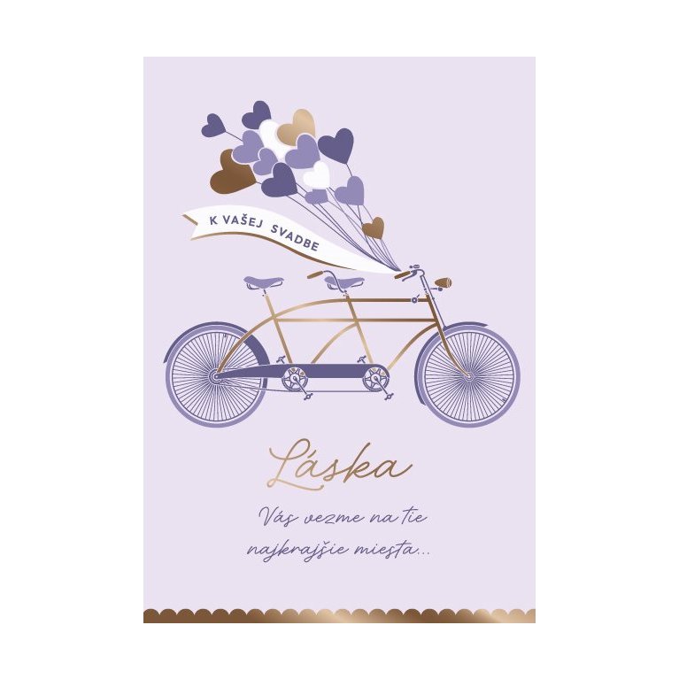 Svadobné prianie - Tandemový bicykel s balónmi                    
