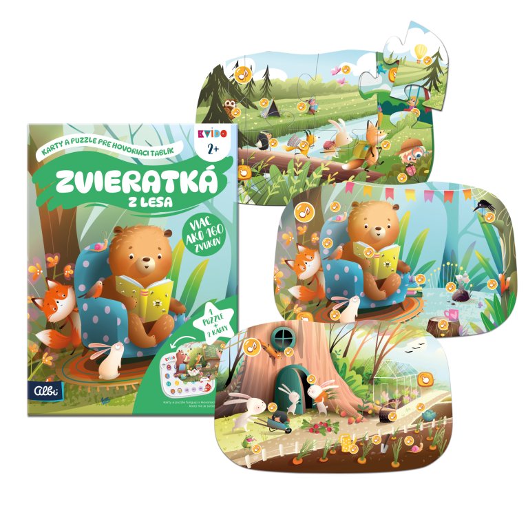                             Karty a puzzle pre Hovoriaci tablík - Zvieratká z lesa: Kvído                        