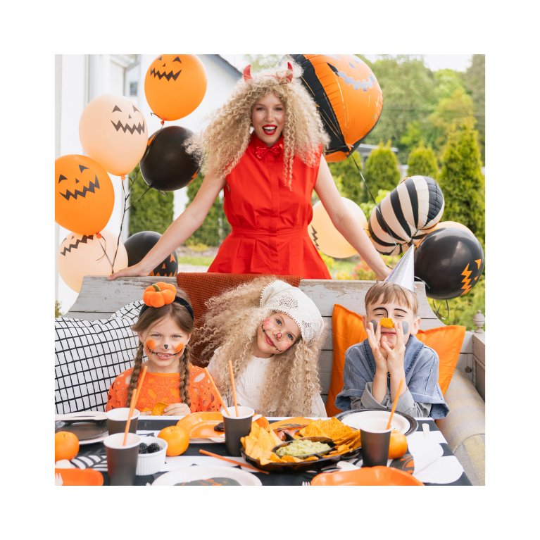                             Latexové balóny Halloween – tekvice, oranžovo-čierne, 6 ks                        