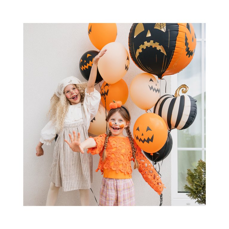                             Latexové balóny Halloween – tekvice, oranžovo-čierne, 6 ks                        