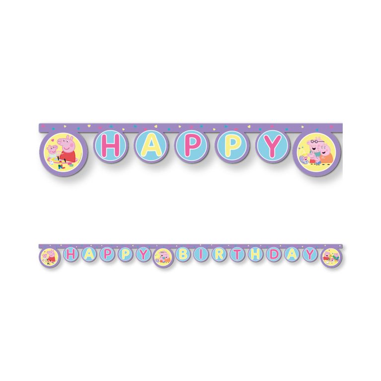 Banner Happy Birthday Prasiatko Peppa s rodinou                    
