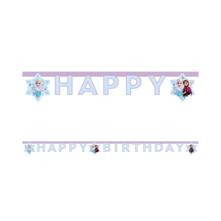 Banner Happy Birthday Ľadové kráľovstvo Elsa a Anna                    